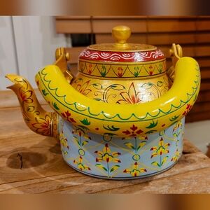 Hand Painted tea kettle, indian-inspired tea kettle
